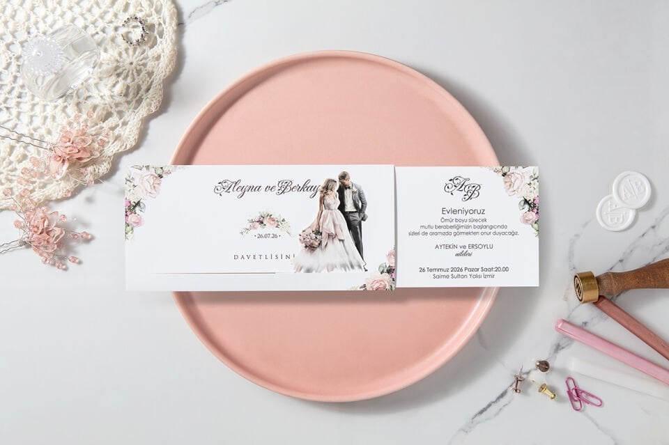 Çekmeli Gelin Damat Davetiye 7171