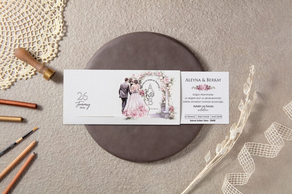 Çekmeli Gelin Damat Davetiye 7169