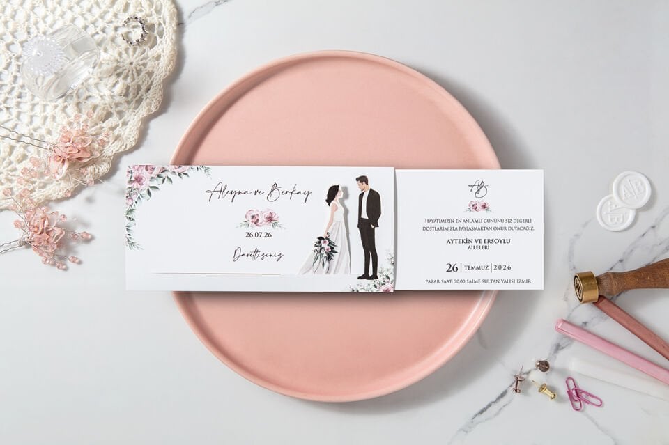 Çekmeli Gelin Damat Davetiye 7168