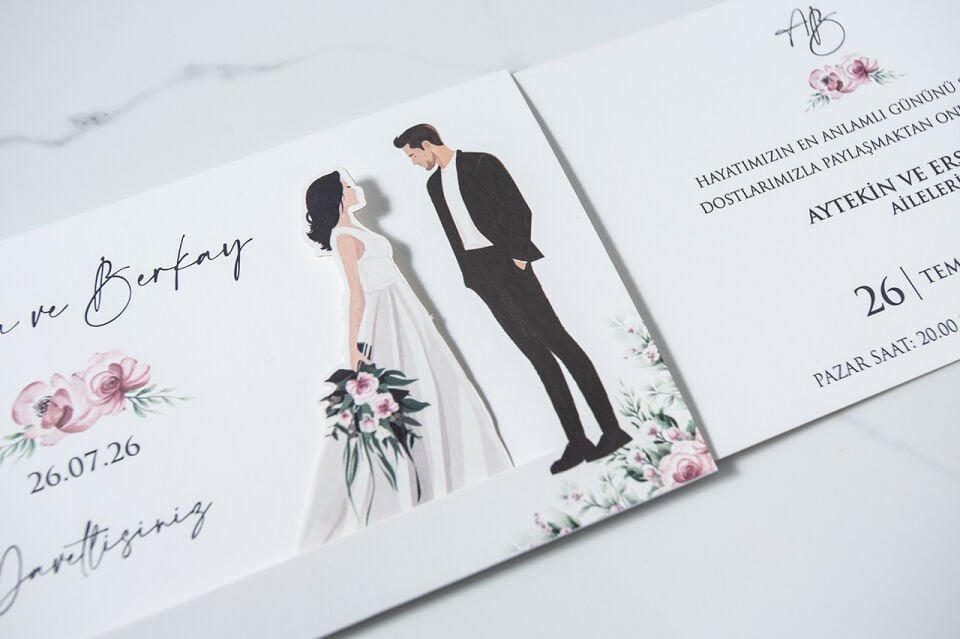 Çekmeli Gelin Damat Davetiye 7168