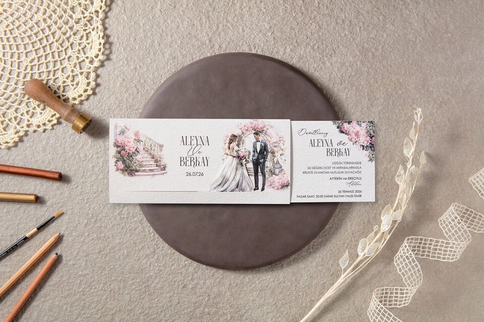 Çekmeli Gelin Damat Davetiye 7166