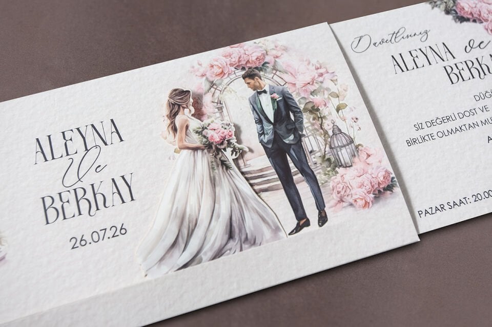 Çekmeli Gelin Damat Davetiye 7166