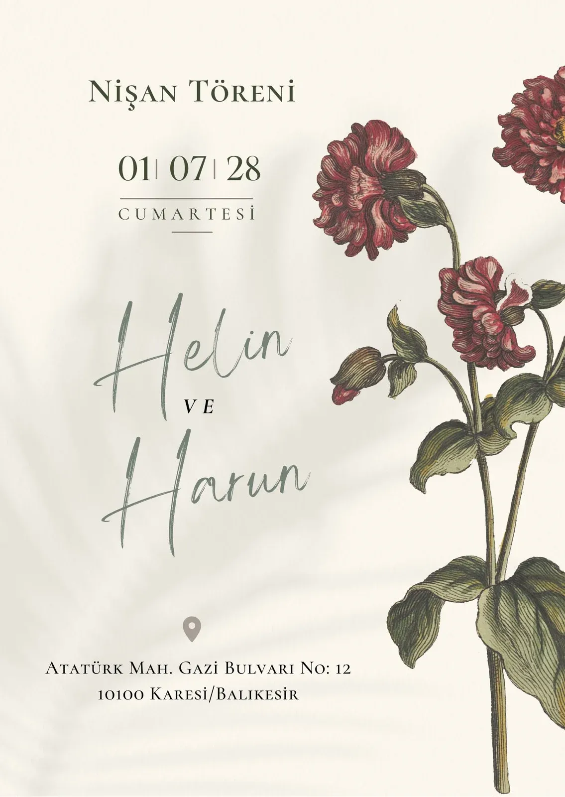 Canva Davetiye Baskı 11x16 Cm Dikey