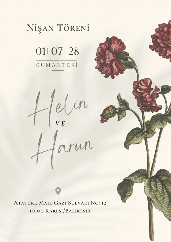 Canva Davetiye Baskı 11x16 Cm Dikey