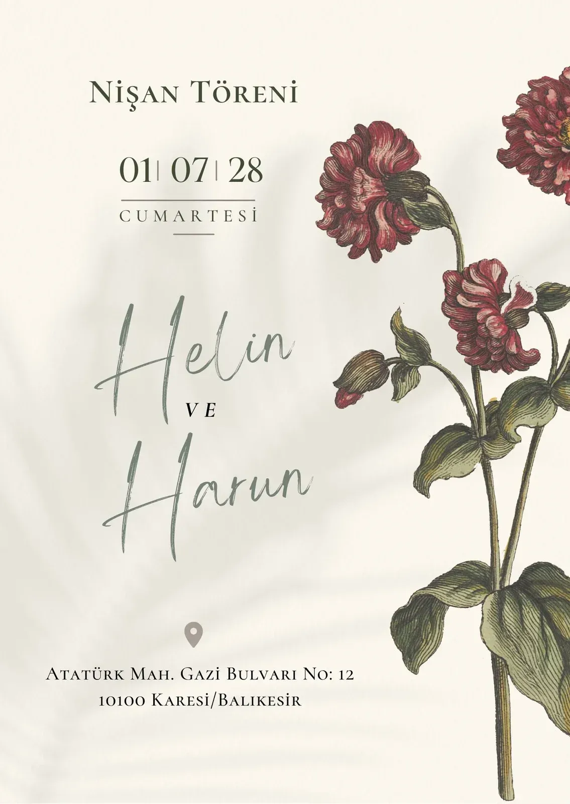 Canva Davetiye Baskı 15x15 Cm Kare