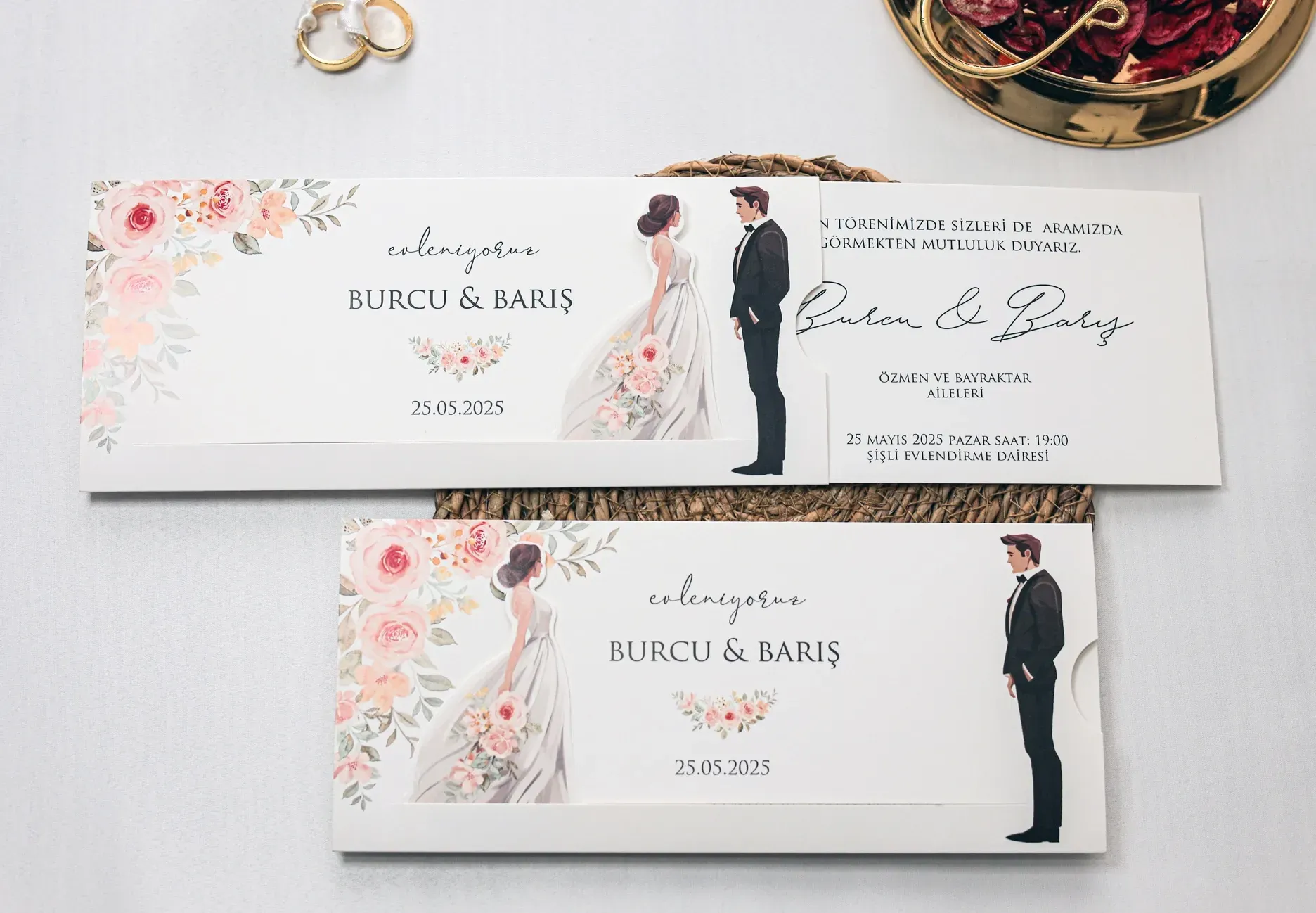 Harmony Pull Bride Groom Invitation 2445