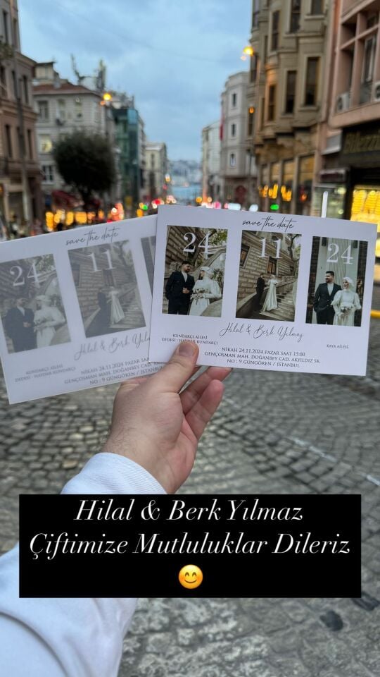 Kişiye Özel Fotoğraflı Düğün Davetiyesi